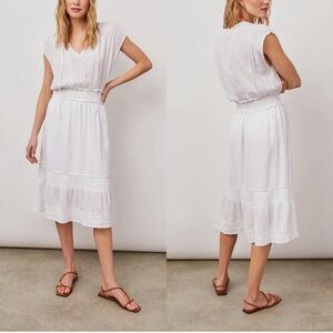 Rails Ashlyn white lace detail white midi dress